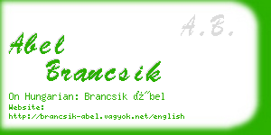 abel brancsik business card